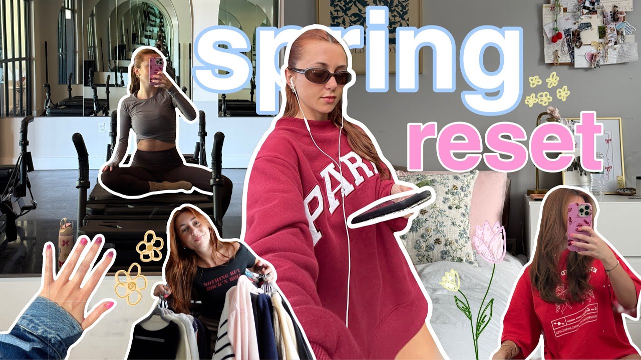 spring reset 🌷🧺 (routines, 75 soft, closet clean out, hair routine + more)