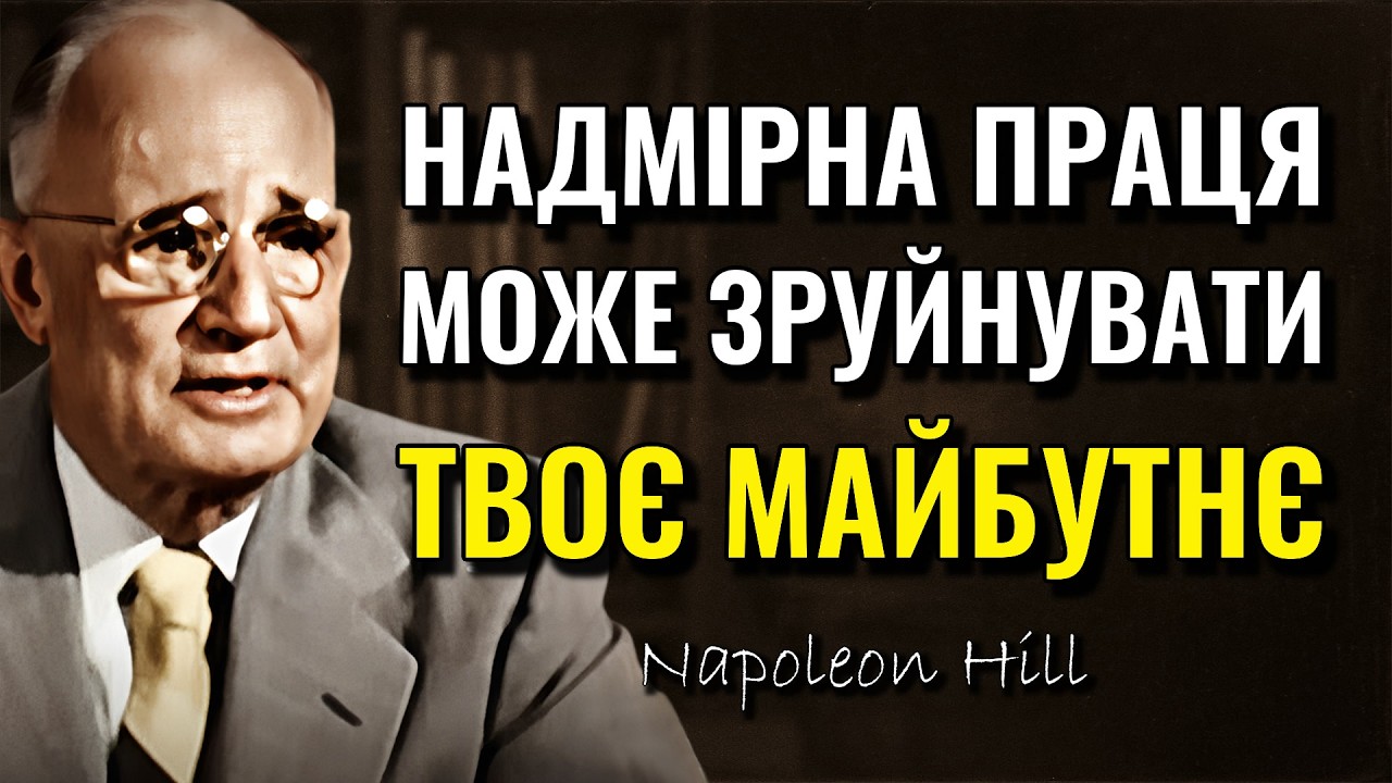 Надмірна праця підточує твоє благополуччя і майже ніхто цього не помічає (Napoleon Hill)
