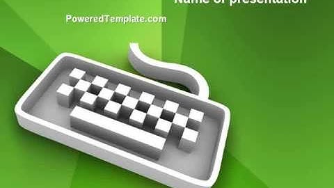Gray Keyboard On The Green Background PowerPoint Template by PoweredTemplate.com
