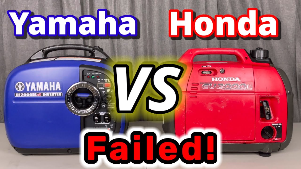 Honda eu2000i VS Yamaha Ef2000isV2 inverter generator TEST Review Honda Yamaha - YouTube