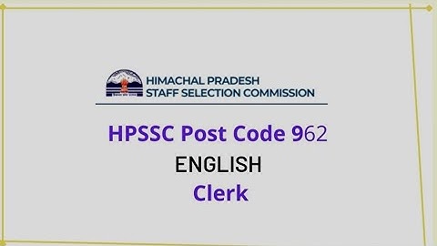 HP clerk post code 962 english part solved // part 3//