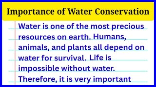 Importance of Water Conservation Essay in English | Water Conservation Essay | Save Water Essay