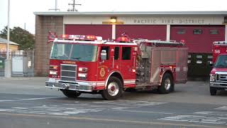 Lots of Horn! - Sacramento Fire Department (Reserve) Engine 56 Responding Code 3 + NEW Medic 56