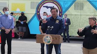 Governor Ron DeSantis Visits Hard Rock Stadium Testing Site and Mobile Testing Lab
