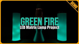 LED Matrix Lamp: Green Fire Effect