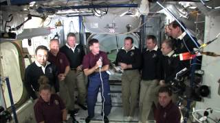 The STS-135 Crew Farewell Ceremony and Hatch Closing