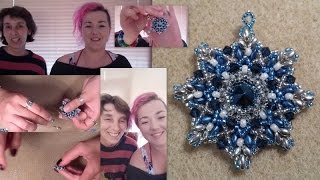 Crossing Stars Pendant Part 1 by HoneyBeads1 and Beading4perfectionists