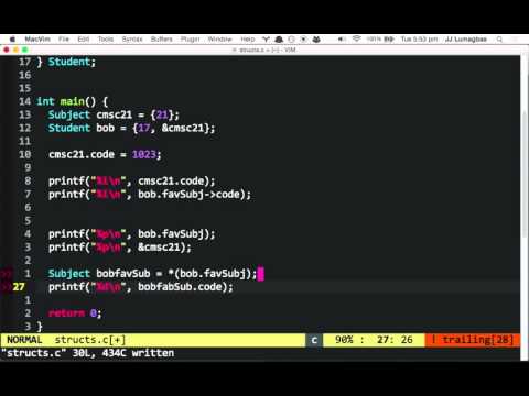 CMSC21 Pointers 6 - Syntax for pointers in structs