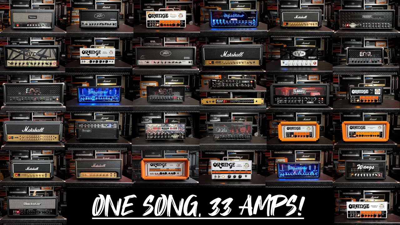 Most InDepth Guitar Amp Comparison EVER! 33 Amps! (From Clean to Heavy