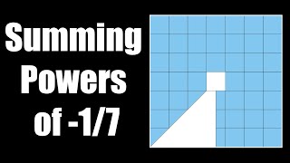 Infinite Sum of Powers of -1/7 in a Square (visual proof without words)