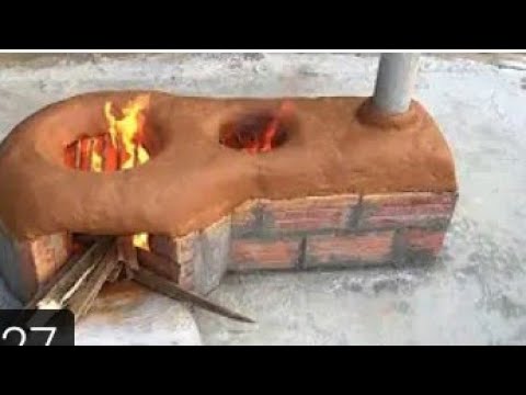 طريقة صنع موقد من طين وطوب