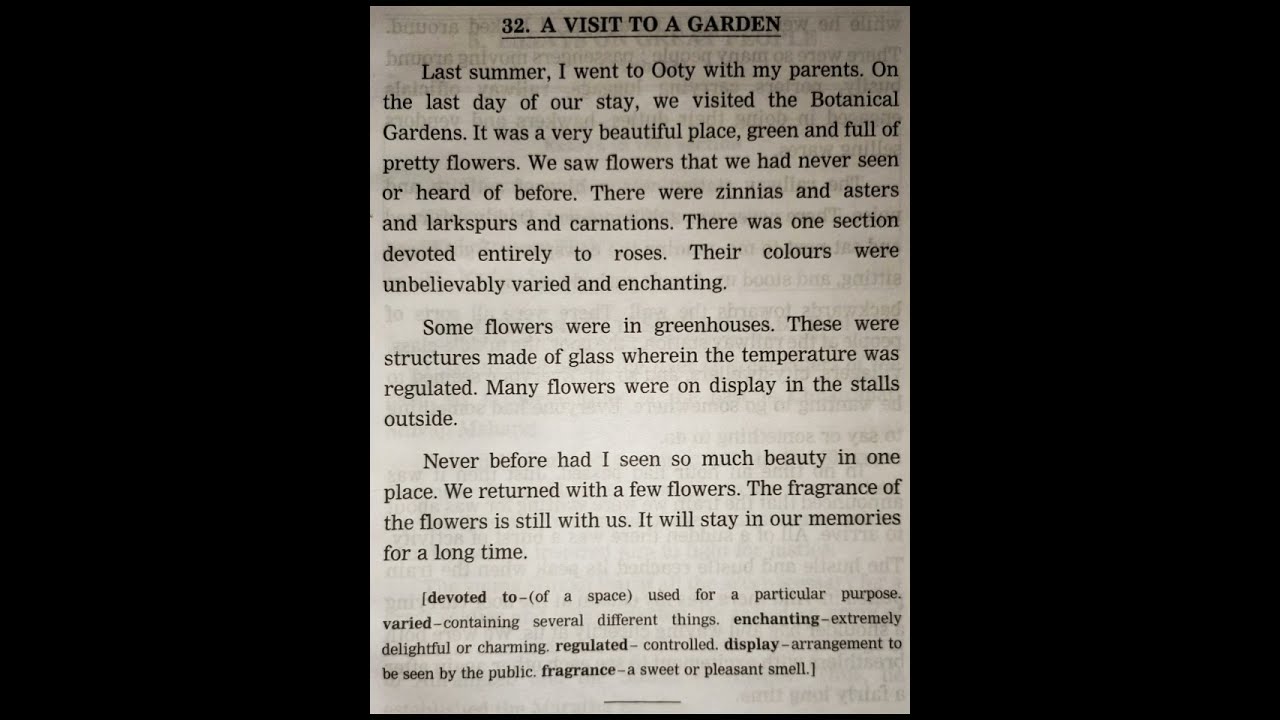 Essay On A Visit To Garden English Writing Skills Let S Learn Grammar