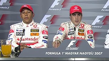 Hamilton priceless reaction - Hungary 2007 Press Conference