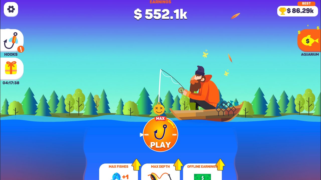 Playing tiny fishing in cool math games - YouTube