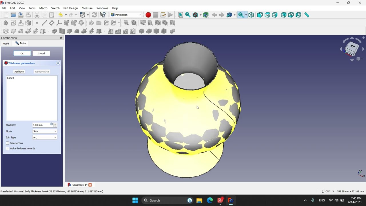 Uczę się freecad - video #5 - wazon na kwiaty.