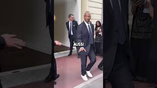 He has five bodyguards just for his private helipad.