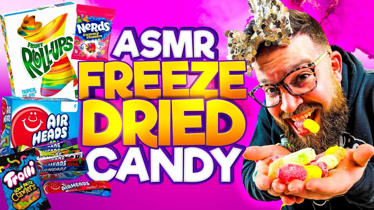 ASMR Freeze Dried Candy Tasting 🍬🍭🍡 Satisfying Mouth Sounds ...