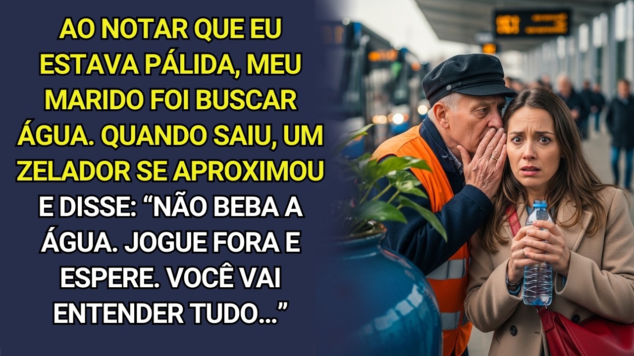 Eu estava pálida e meu marido foi buscar água. Idoso se aproximou e disse: Não beba água. Jogue fora