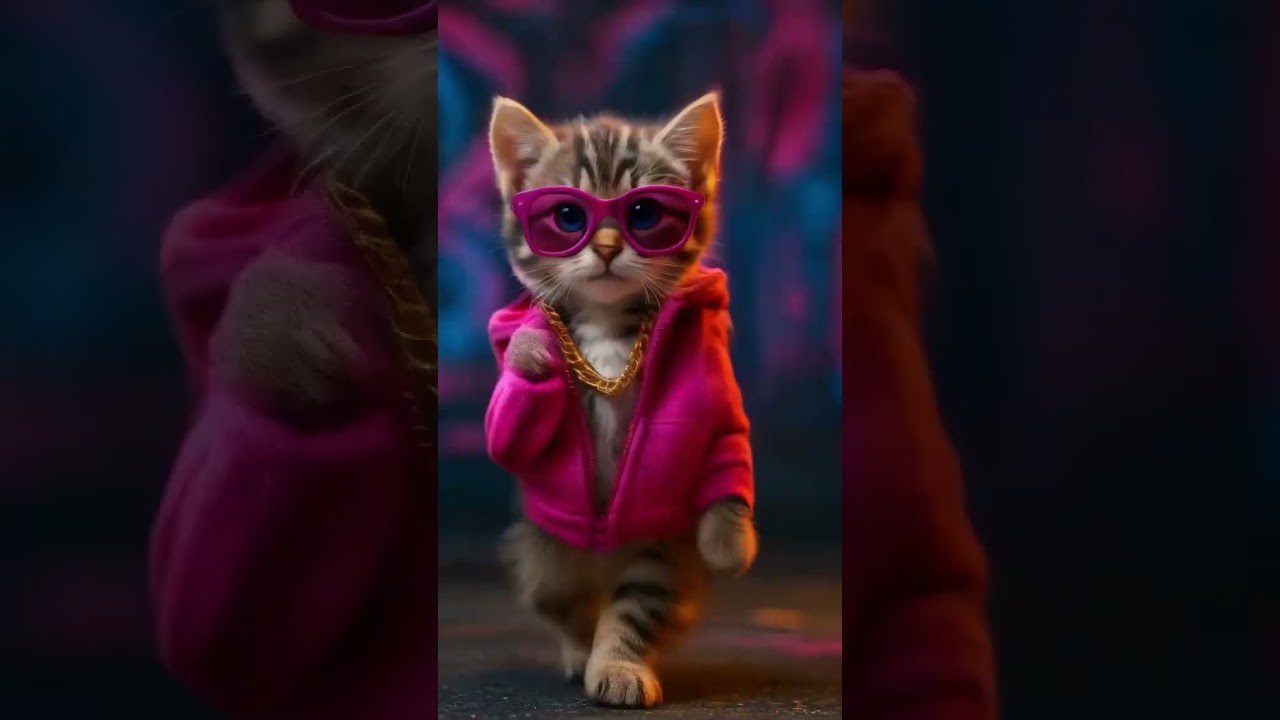 “Hip-Hop Cat is Here! Too Cool to Handle 🕶️🐱🎤”