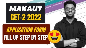 MAKAUT CET-2 2022 form fill up process step by step