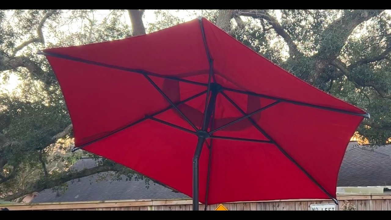 Outdoor Patio Umbrella with tilt feature - YouTube