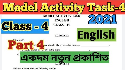 Class 4 English New Model Activity Task Part 4//Model Activity Task Class 4 English 2021 Part 4