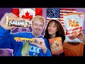 AMERICAN GIRLFRIEND TRIES CANADIAN SNACKS!!