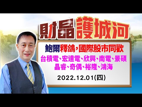 20221201 財晶護城河 何文高分析師 鮑爾釋鴿，國際股市同歡，台積電，宏達電，欣興，南電，景碩，晶睿，奇偶，裕隆，鴻海