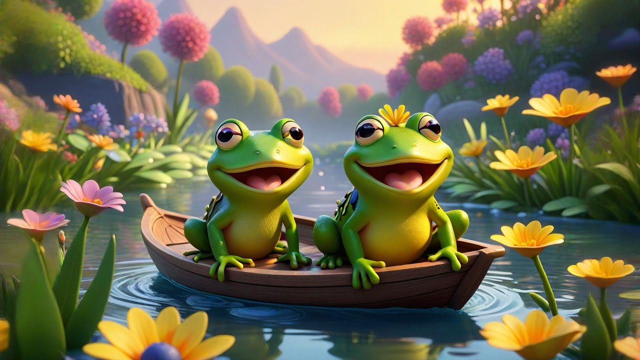 Seven Singing Frogs on a Lily Boat | Counting Song for Kids | Nursery Rhymes and Baby Songs