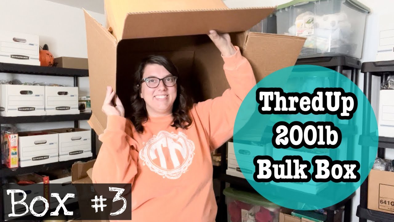 Thredup 200 Pound Bulk Mixed Clothing Rescue Box 3 Unboxing 50 lbs