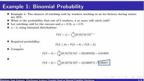Examples Based on Binomial Probability Distribution Video #166 I Data Science and A.I. Lect. Series