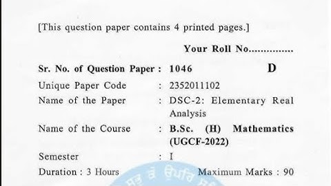 BSC maths hons Elementary Real Analysis PYQ discussion sem 1, 1st year, Delhi University