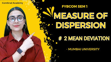 #2 Mean Deviation Introduction and Numerical| Measure of dispersion| #bcom #mumbaiuniversity