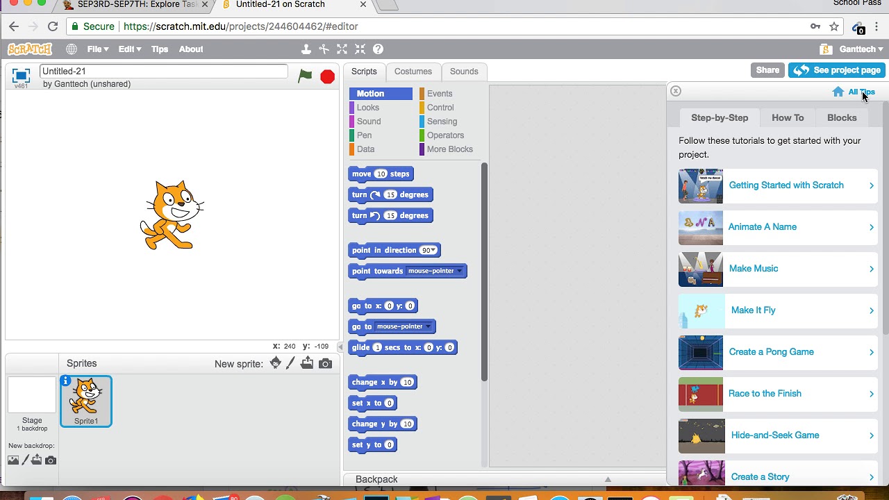 GantTech Class Video: Scratch - Launching Tutorial : Create a Story