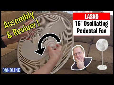 LASKO 16" Oscillating Pedestal Fan ASSEMBLY &amp; REVIEW - YouTube