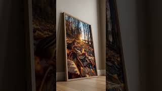 Wildlife Wall Art Brown Chipmunk Autumn Leaves Living Room Decor Digital Download