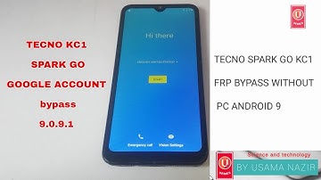 TECNO SPARK GO KC1 FRP BYPASS WITHOUT PC  GOOGLE ACCOUNT UNLOCK TECNO KC1h 9.0 BY U SERIES