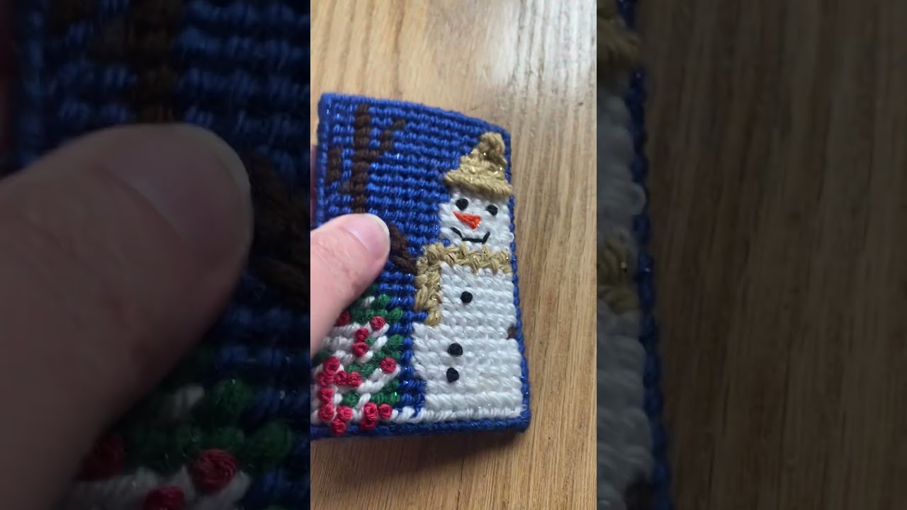 Plastic Canvas Project: Cranberry Picking Snowman Gift Card Holder by CottageCreatrix