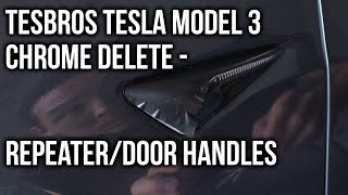 TESBROS Tesla Model 3 Full Chrome Delete Tutorial – Repeater and Door Handles Tesbros Tesla Model 3 Full Chrome Delete Tutorial Mirror