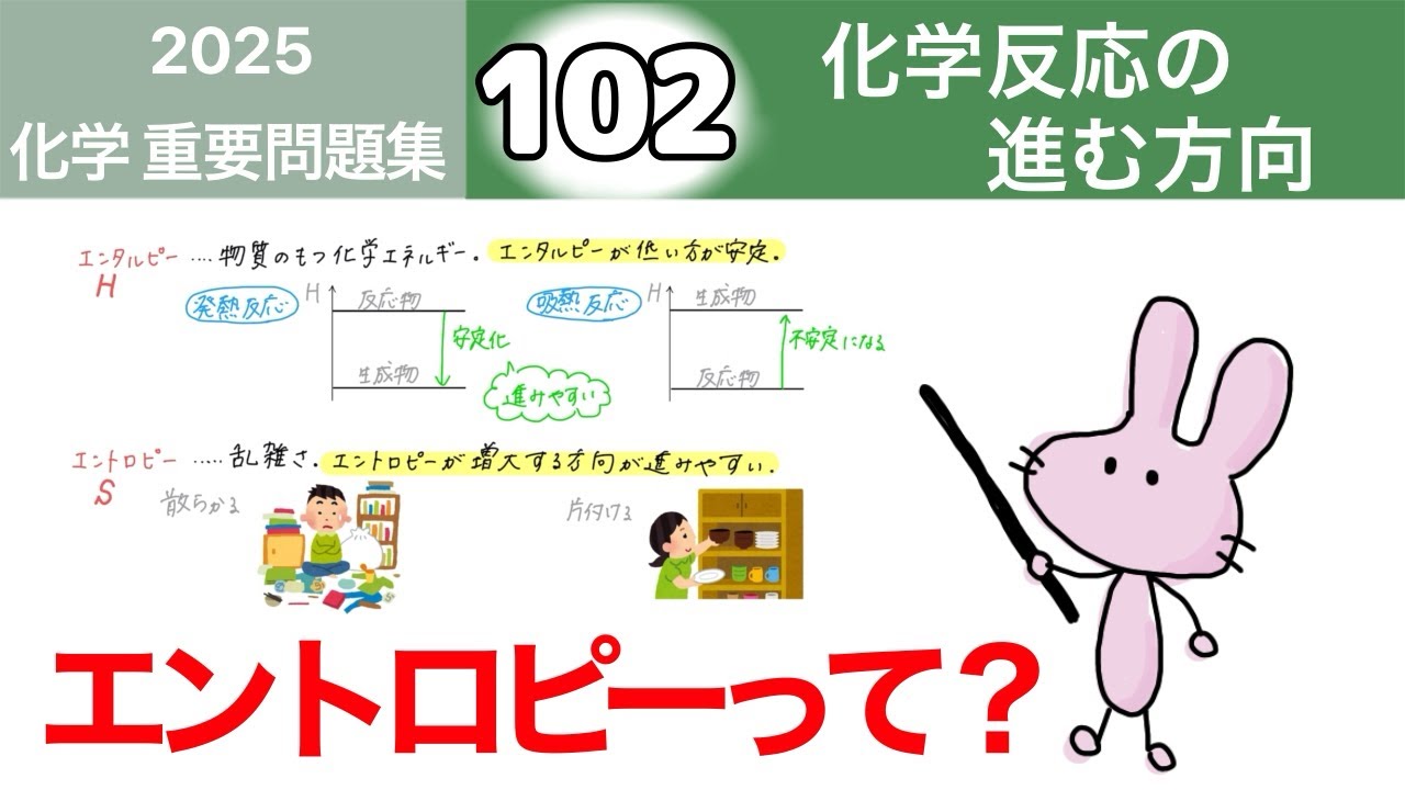 【化学　重要問題集2025 解説】102 化学反応の進む方向