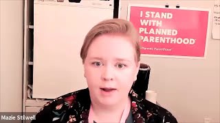 Planned Parenthood Advocates of Iowa lobbyist Mazie Stillwell speaks on a bill that would increase