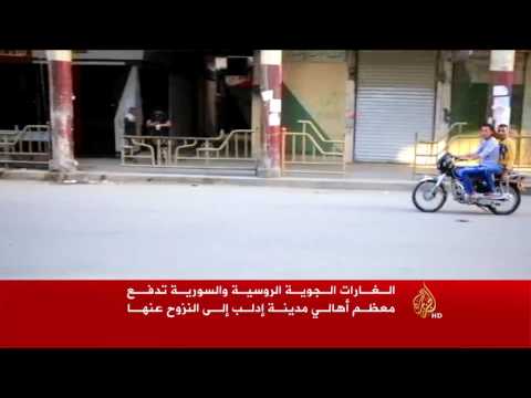 الطائرات السورية والروسية تستهدف إدلب بعشرات الغارات