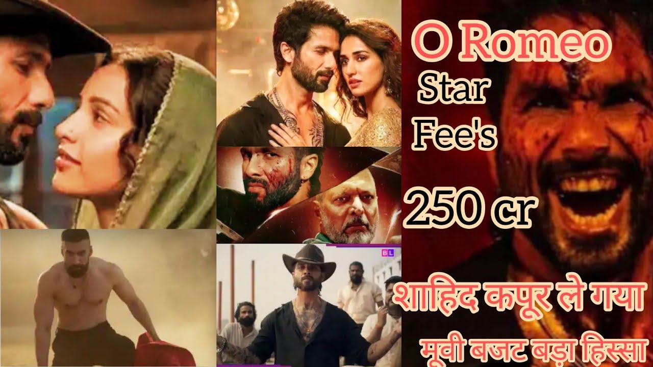 O Romeo movie , Star cast fees/  Shahid Kapoor । Tripti D । Nana P । Tamanna B । Avinash T । Disha P