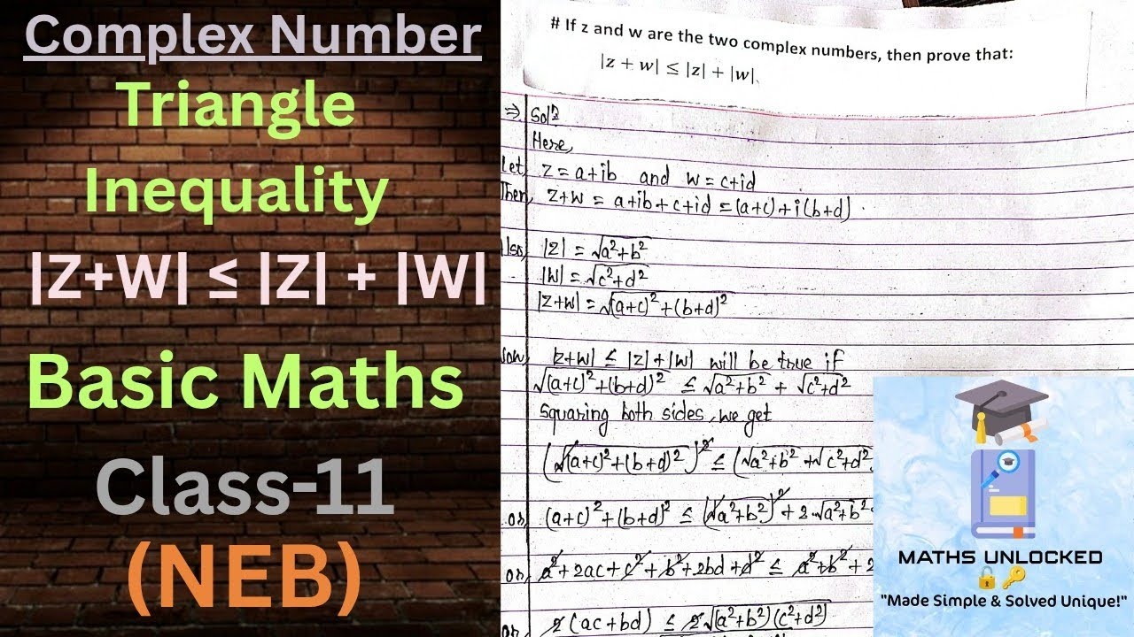 Complex Number || Triangle Inequality || Important Question || Basic ...