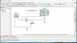 RC Integrator Circuit Simulation using Multisim 14.2