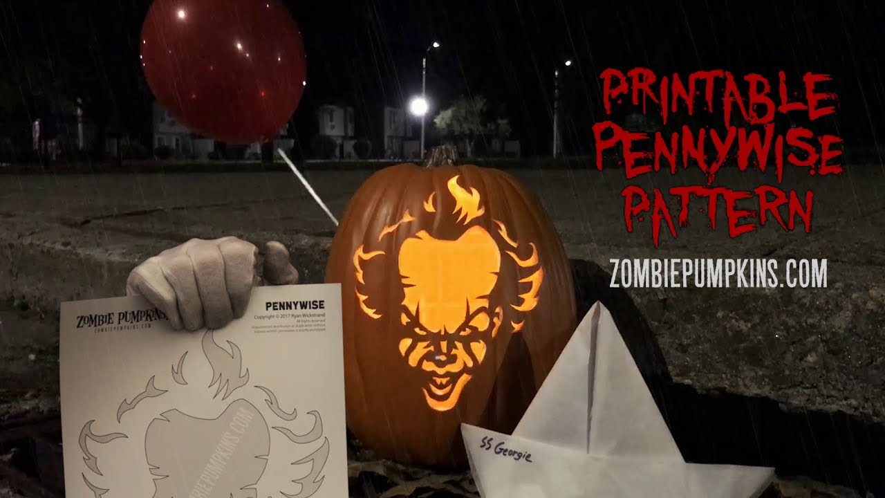 Pennywise Pumpkin Stencil Printable Free