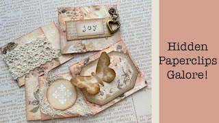 Hidden Paperclips Galore! March Monthly Subscription Tutorial, Junk Journaling with  Pink Monarch