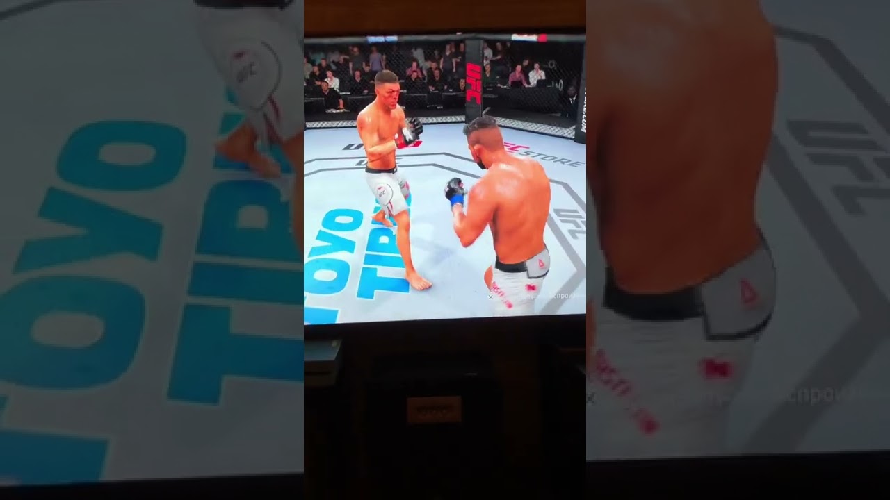 Ник Диаз даёт леща ногой Кэлвину 