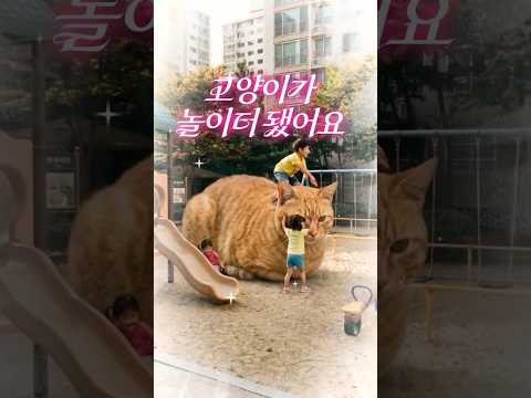 고양이가 놀이터 됐어요 🐱🚌 #베베핀 #플레이버스
