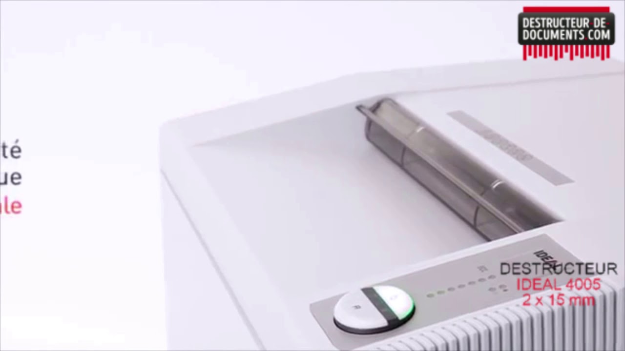 Destructeur de documents IDEAL 4005 | coupe croisée 2 x 15 mm | P-5, image size:1280x720